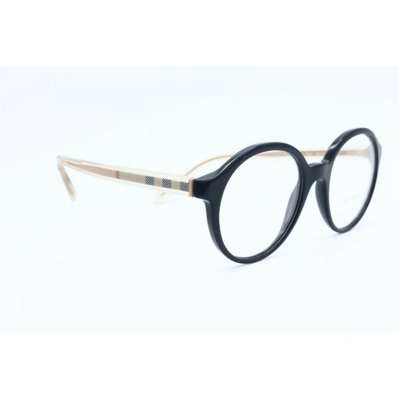 New Burberry B 2254 3001 Round Black Eyeglasses Women's Frames 49mm - Picture 3 of 5